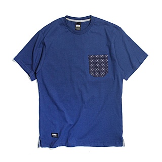 [FRIZM WORKS] DOT POCKET TEE-MARINE BLUE