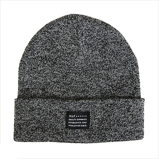 MIXED YARN BEANIE-BLK