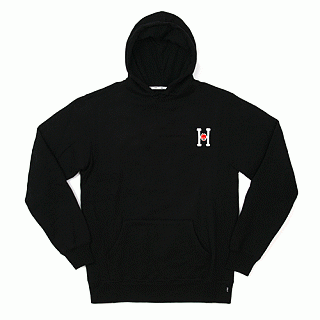 HUF X SPITFIRE CLASSIC H PULLOVER FLEECE-BLK