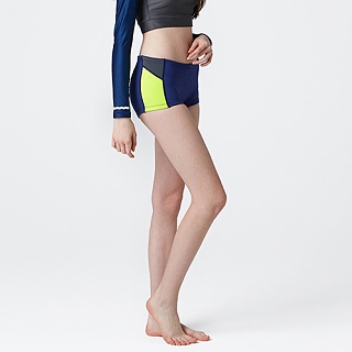 WAVE NEOPRENE SHORT PANTS (1MM)-NAVY-N.YELLOW