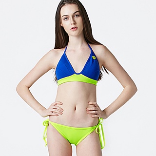 CLAM NEOPRENE BIKINI (TOP)-N.YELLOW-D.BLUE