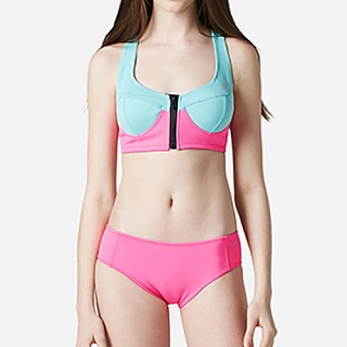 PURA CROP NEOPRENE BIKINI (TOP)-PIN-MINT