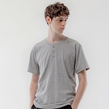 BASIC HENLEY TEE-GRY-̹