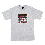 FLAG BOX LOGO TEE-GREY-̹