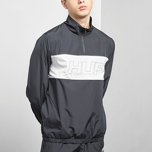 STADIUM HALF ZIP TRACK JACKET-BLK