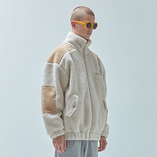 TWO TONE SHEARLING JACKET_beige