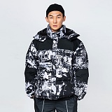TORN PICTURES HEAVY WEIGHT DUCK DOWN JACKET - WHITE/BLACK-̹