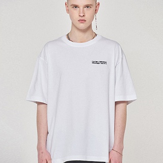 EMBROIDERY FRONT TEE-WHITE