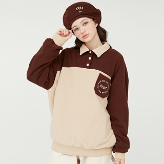 FLEECE COLLAR JUMPER_brown