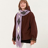 ARGYLE FRINGE KNIT MUFFLER_light purple-̹