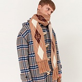 ARGYLE FRINGE KNIT MUFFLER_beige-̹